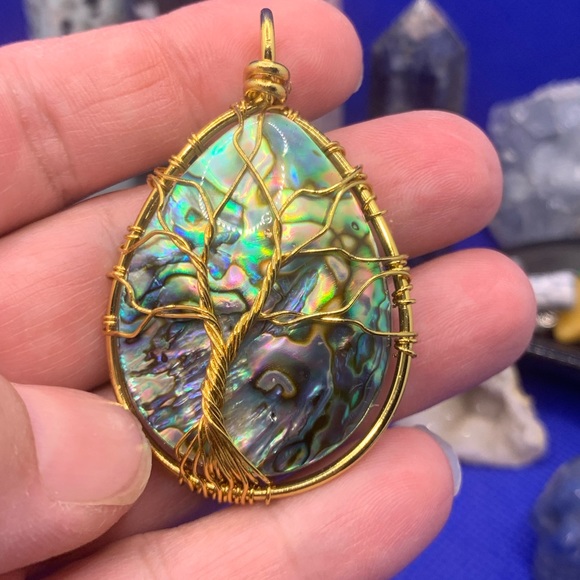 Fabulous Golden Copper Wire Wrapped Tree of Life Genuine Abalone Pendant‼️SOLD‼️ - Picture 6 of 14